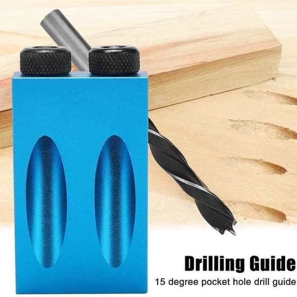Borrsats - 14 delar - 15° Vinkel - M6-M8-M10 - Träpositionsguide
