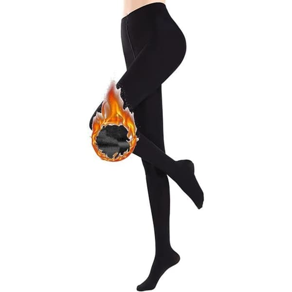 Fleece leggings dam - Hög midja - Opaque - Svart - Termisk fleecefoder Svart S