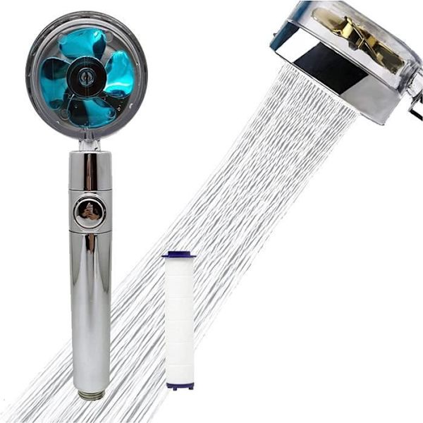 Duschmunstycke - Ej specificerat - Högtryckspropeller - Vattenbesparing - 360° rotation - Massageeffekt -