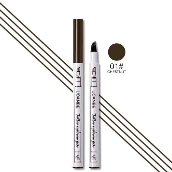 Brynkridt - MRQT - Microblading - Vandtæt - Brun - 4 tænder Vit