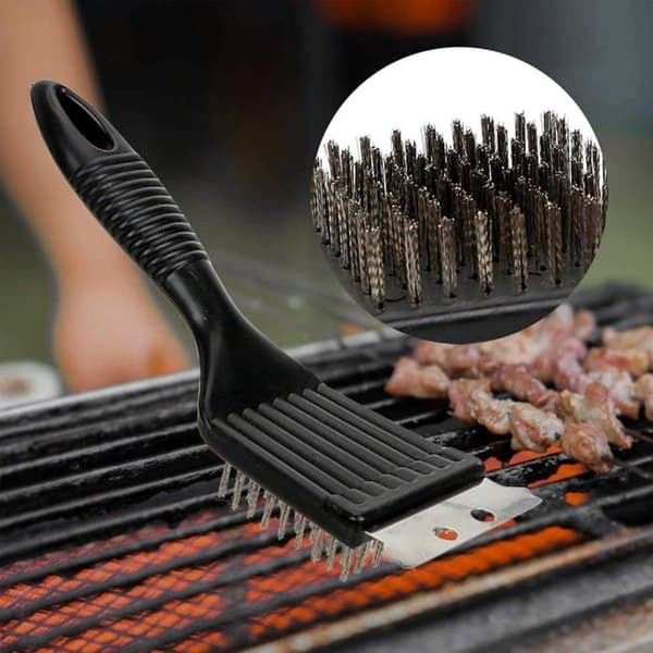 Grillbørste - GIGICIAL - 3 Stykker - Rustfrit Stål - Nem Rengøring - Sort Farve