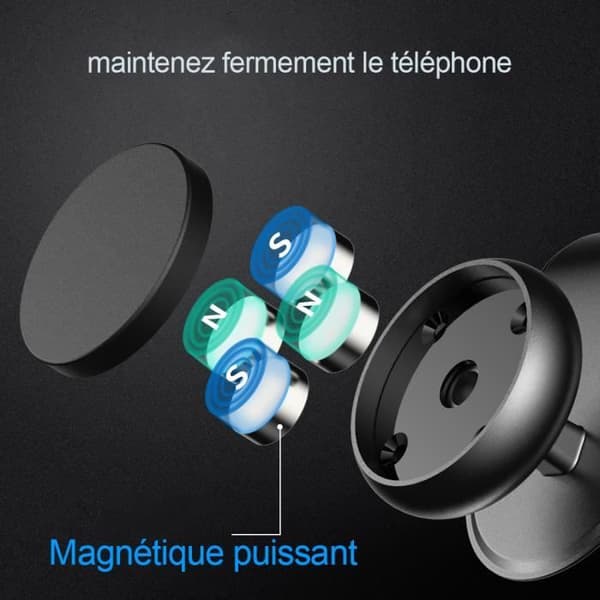 Telefonholder - Universel - 360° Rotérbar - Magnetisk - Luftventil - Sort