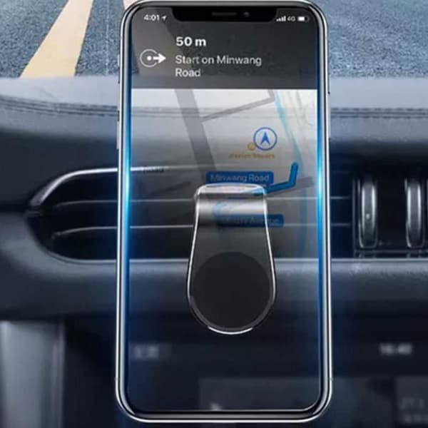 MAGNETMONTERING: Magnetisk støtte til smartphone og GPS med fastgørelse til ventilationsgitter