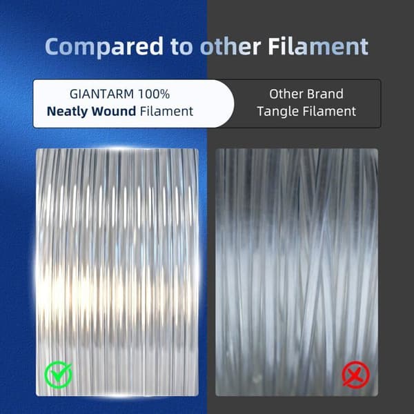 Filament PLA - GIANTARM - 1kg - Hvid - 1,75 mm - Temp. 180–210°C