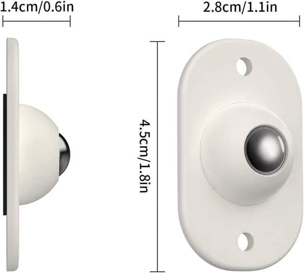 Drejbare hjul - Universelle - Selvklebende - 360 grader - ABS og rustfrit stål - Stille