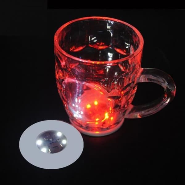 Mini LED-lysende glasunderlag - YWEI - Grøn - Rund - Vaskbar - Festdekoration grön