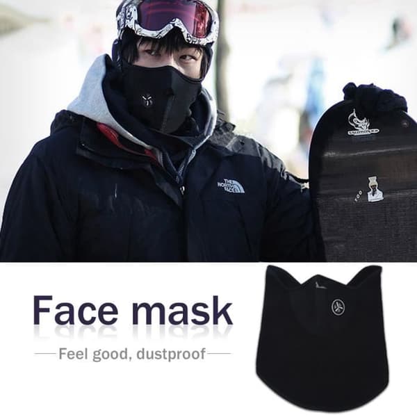Maske Efterår Vinter Cykel Vindjakke Kold Varm Skimaske Ridning Sort