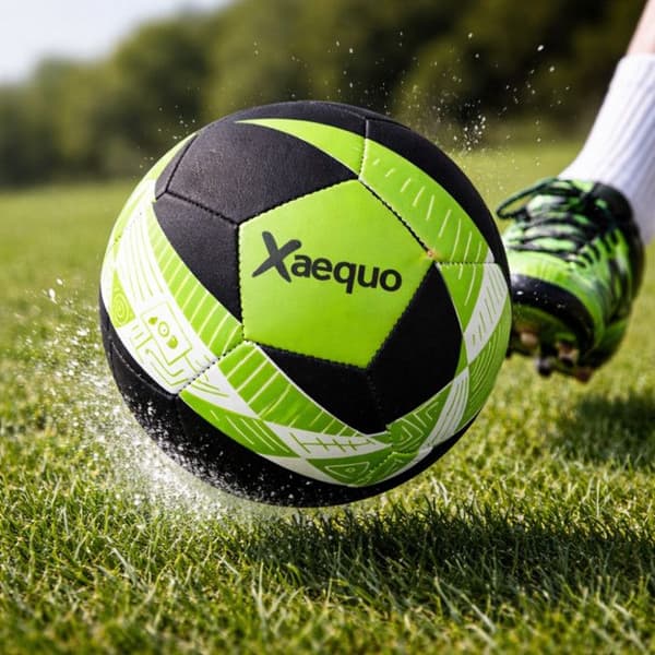 Fodbold - XAEQUO - Sort/Gul - Blødt neopren - Størrelse 5 - Vandafvisende Sort / Gul eller Sort / Grøn (Tilfæ 5