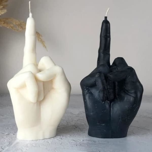 Doftljus - Mittfingerljus - Sojavax - Subtil doft - Nutida design Vit