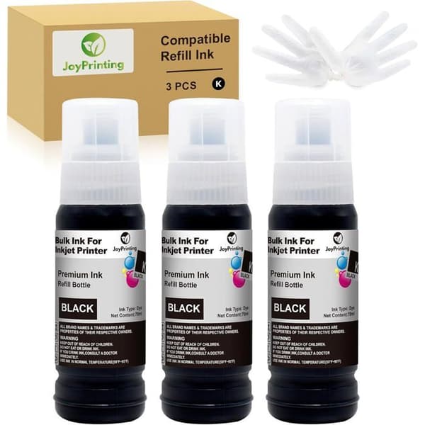 Blækflaske - ZIG-ZAG TERRITORIER - 104 Sort - 3 x 70 ml - Kompatibel med Ecotank - Høj Ydelse