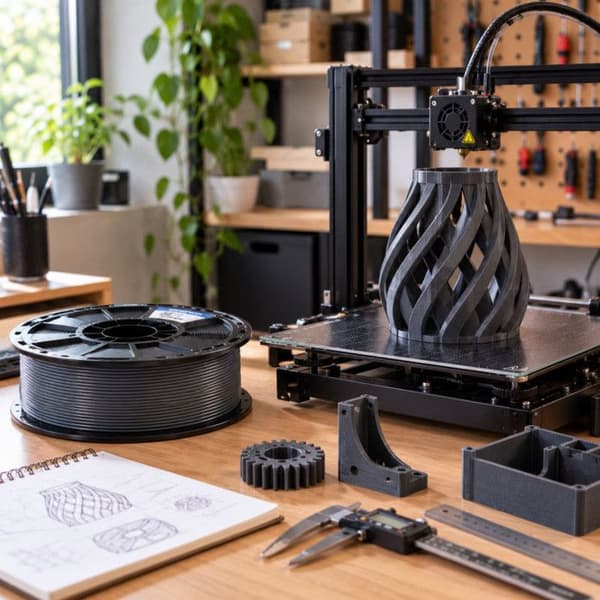 Filament PLA Grafit 1,75 mm 1 kg til 3D-printer FDM og FFF – 190 til 230 °C