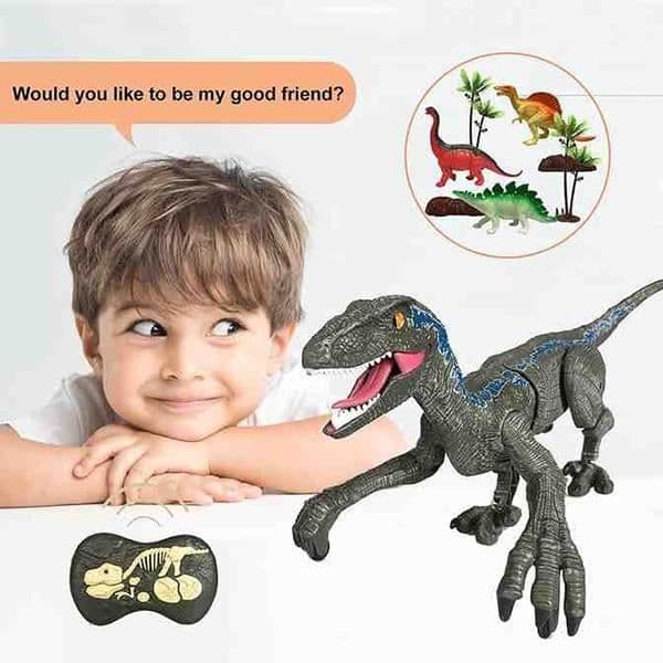 Fjernstyret dinosaurlegetøj på flugt - BOROFONE - Grå - Lyd- og lysimulation - Indendørs og udendørs Grå