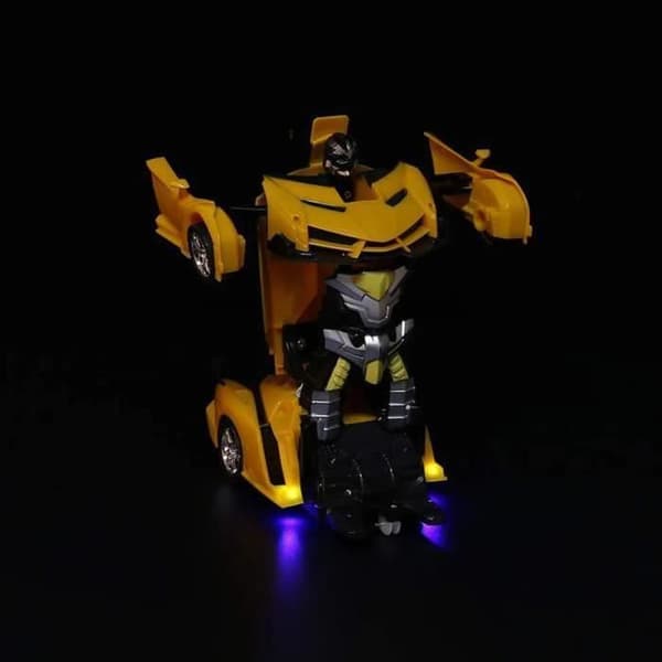Fjernstyret bil - FOLAY - Transformers - 1:18 - Én-knaps transformation - 360° gul