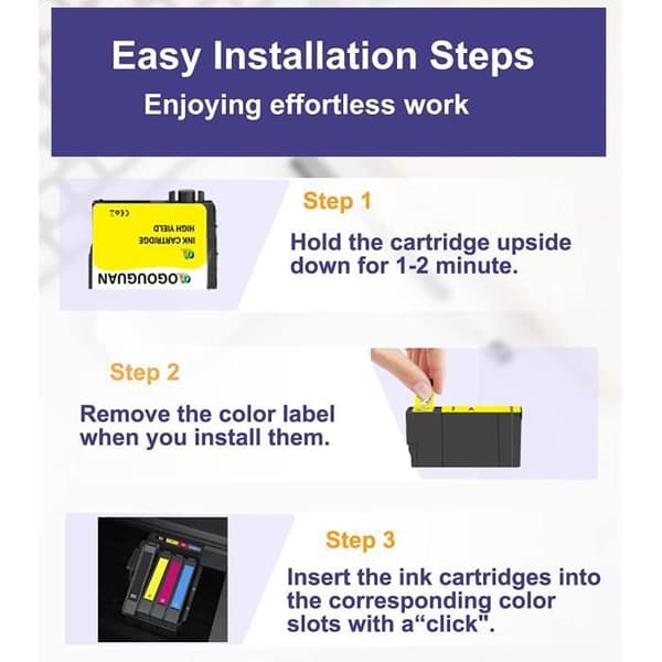 Ogouguan 503Xl Blækpatroner Erstatning Til Epson 503 Xl Til Epson Expression Home Xp-5200 Xp-5205 Workforce Wf-2960[H1516]