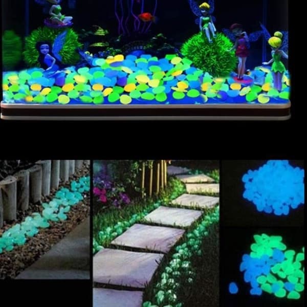 200 Stykker Lysende Sten Multifarvet Lysende Have Dekorative Sten Fluorescerende Dekor til Gangbro