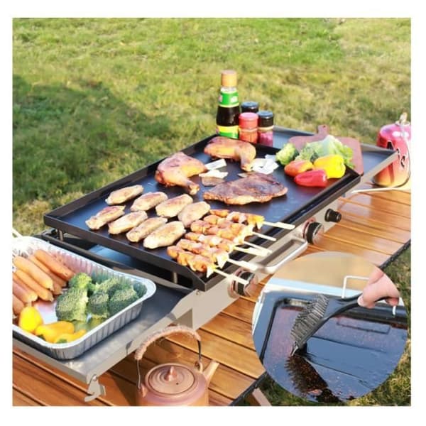 Grillbørste - Rustfrit stål - 3 dele - Effektiv rengøring - Holdbar Rostfritt stål