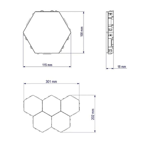 LED-lampa - Modulär - Taktile - Hexagonal - Energisparande - Inredningsdekoration Vit