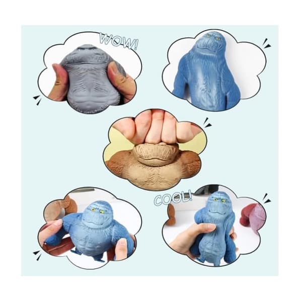 Stressavlastande leksak Squishy Monkey - Latexgorilla - 4ST Realistisk