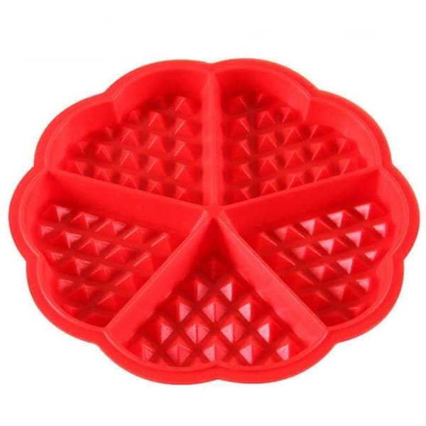 Våffelform - Silikonkök - Minirund - Röd - 17,5cm - Tål diskmaskin Röd