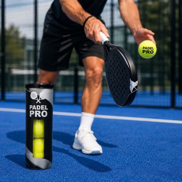 2 Rør med 3 Padel Pro Bolde – Tennis Padel Bolde til Træning, Kamp og Fritid, Opbevaringsrør Inkluderet