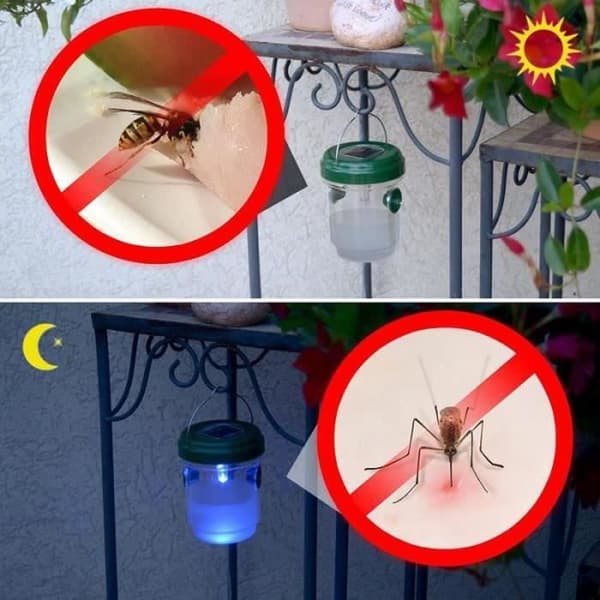 Flugfälla - CD14843 - Solenergi - 2st - Insektsavvisande - LED-ljus