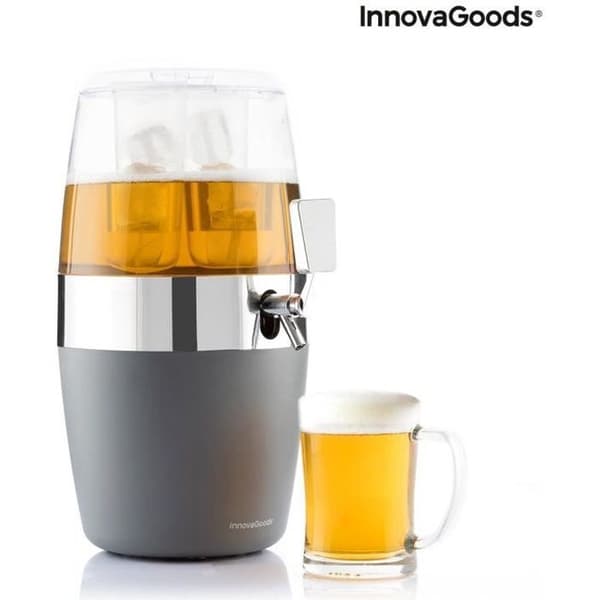 Drikkevaredispenser - InnovaGoods - Freer - Kølende - 2 Isbeholdere - Ideel til Fester grå/silverfärgad/transparent