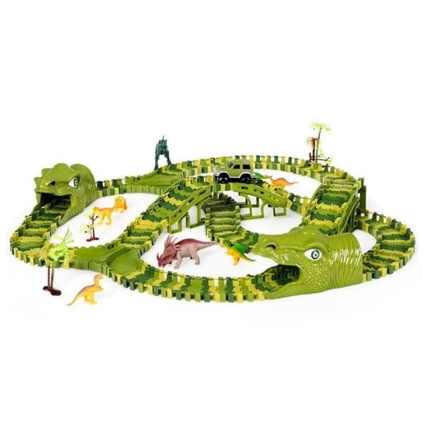 DINOTRACKS Construction Game - Modulär bilkrets med dinosaurier - 240 bitar
