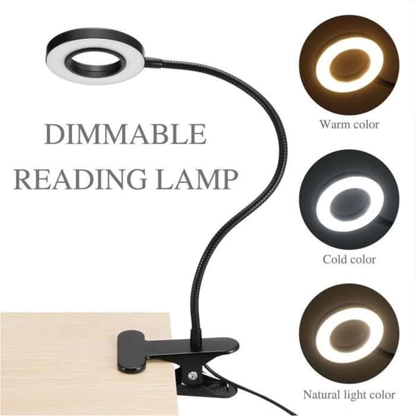 Skrivebordslampe - CHD - Justerbart model - 3 lysindstillinger - USB genopladelig - Moderne design Svart