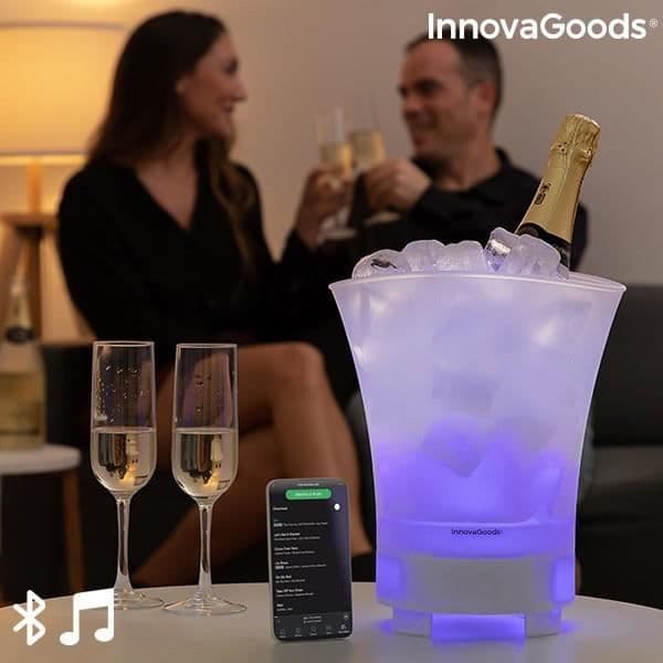 LED isterningbakke - EUROWEB - 3 i 1 - Bluetooth højttaler - 7 farver - Hvid PP 7 farver