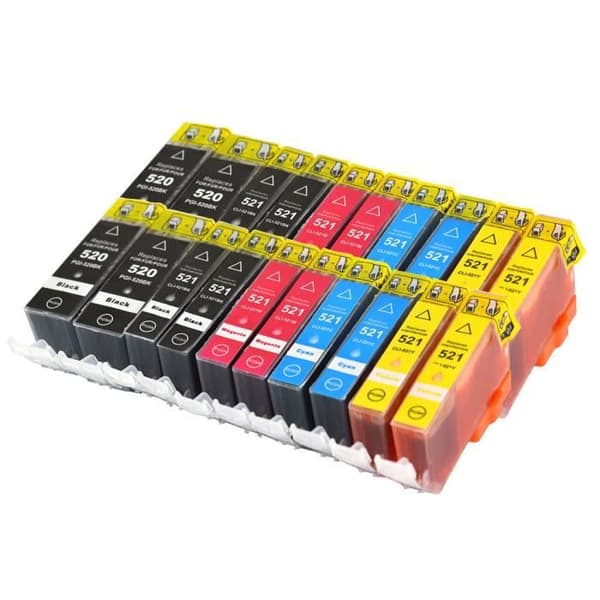 20 Yhteensopivaa Mustetta Canon CLI - 521 PGI - 520