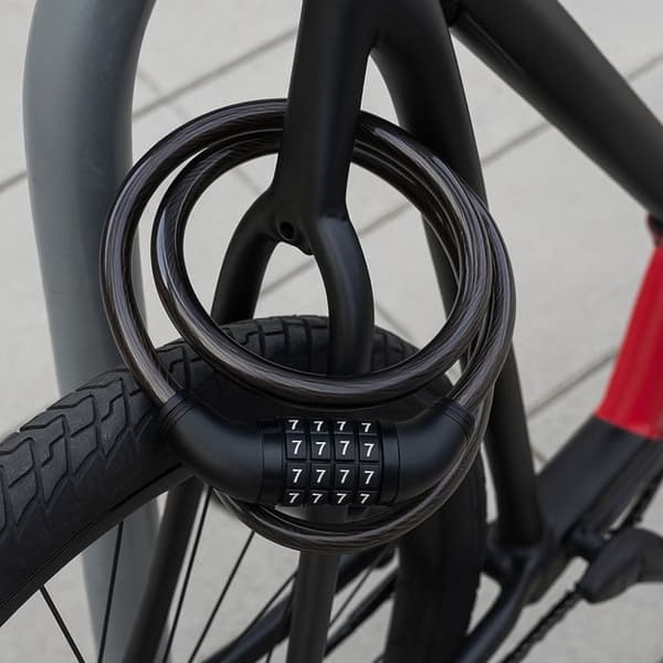 Koderad Cykellås 80 cm - 12 mm Robust Spiralkabel för Cykel, Motorcykel & Sparkcykel Svart