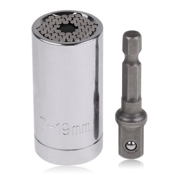 Strømadapter til borehammer - Gator - Universal Socket Håndtag - Rustfrit stål - 2 dele - Kompakt