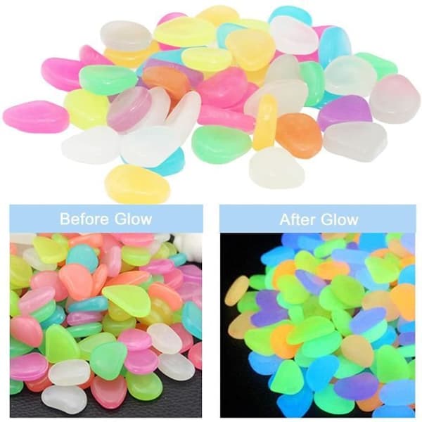 100 Stykker Lysende Multifarvet Sten Lysende Kunstige Sten Dekorative Lysende Fluorescerende Dekor 61 -