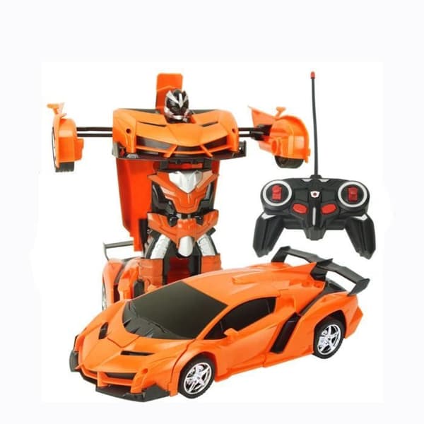 Sportbil och 2-i-1 transformatorrobot - Orange - RC fjärrstyrd