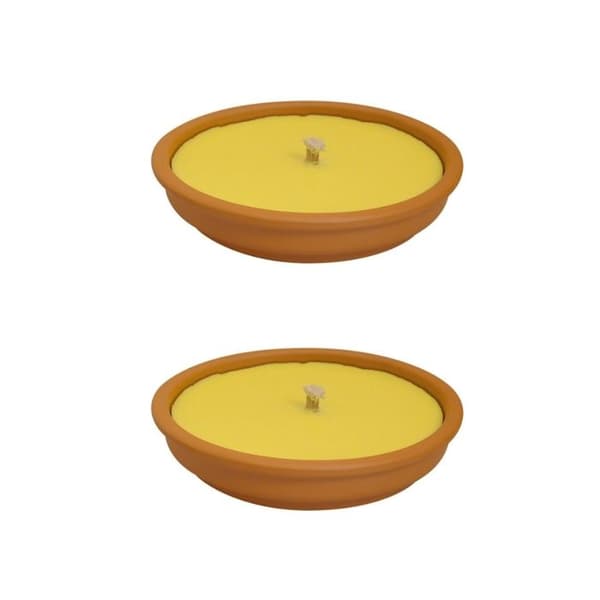 Pack med 2 Citronella Myggfria Ljus i Terrakotta