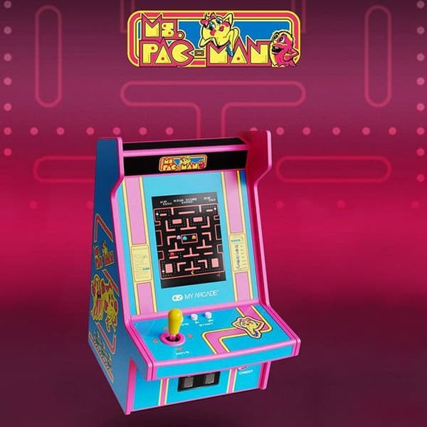 Mini Arcade-konsoli Retro-teemalla Ms. Pac-Man™