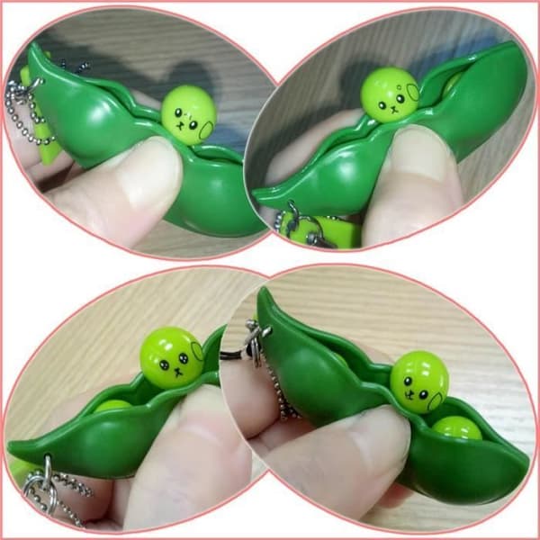 Nøgleholder - Ptc1493 - Edamame - Grøn - Sølv - Afstressende Silver