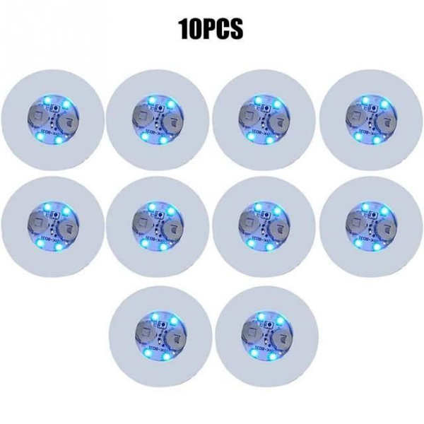 Alustat - YWEI - Mini LED-valot - 10 kappaletta - Pullotarrat - Sininen Blå