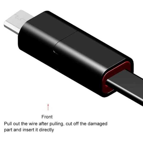 Data- og opladningskabel - WEWOO - USB-A til Micro USB - Reparerbar - Smart chip - Hurtig opladning svart