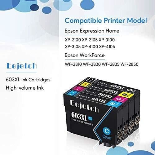 Epson 603 603XL blækpatroner kompatible med Epson Expression Home XP-3100 XP-3105 XP-4100 XP-4105 XP-2100 XP-2105 printer.