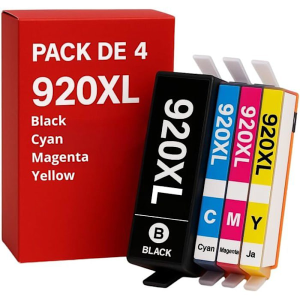 4 kpl yhteensopivia HP 920 XL -kasetteja OfficeJet 6000, 6500/E709/E710/Wireless, 6500A/Plus, 7000/Wide, 7500A/Wide, E710A/N