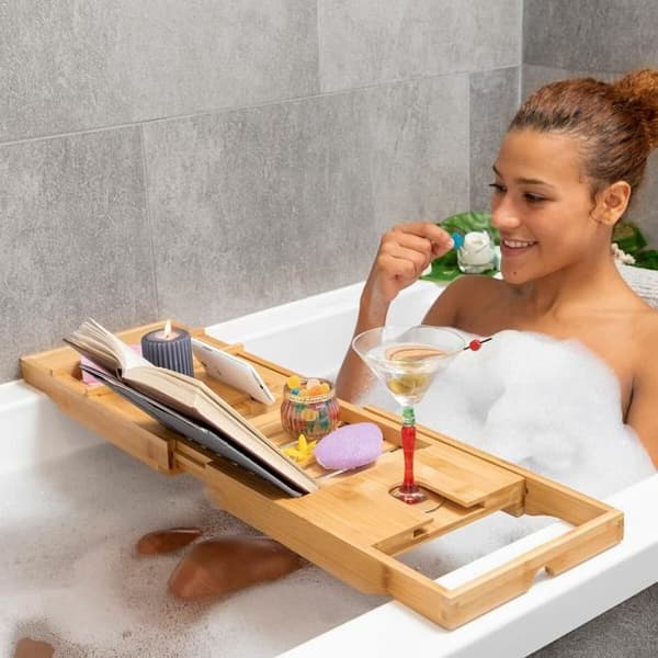 Trayth InnovaGoods Bamboo Extendable Badekar Bakke