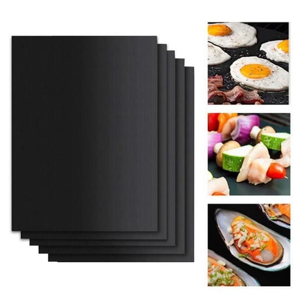 Papir og bagepapir, 1-2-3-5 stk. Ptfe non-stick grillpad, grill bageplade - Type Black 3PCs #A