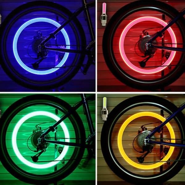 Cykelventilprop - WGHY - LED LYS - 2 Stykker - Blå Farve - Unisex Blå