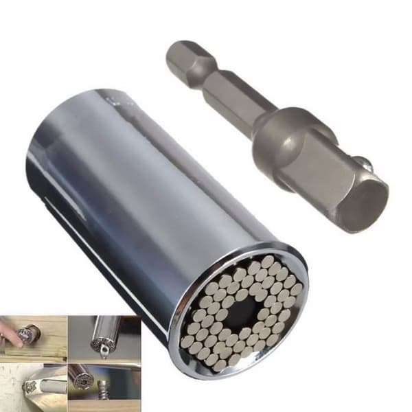 1 Sæt 2 Styk Gator Grip Universal Socket Wrench Lille multifunktionel med boreadapter til reparationsværktøjer