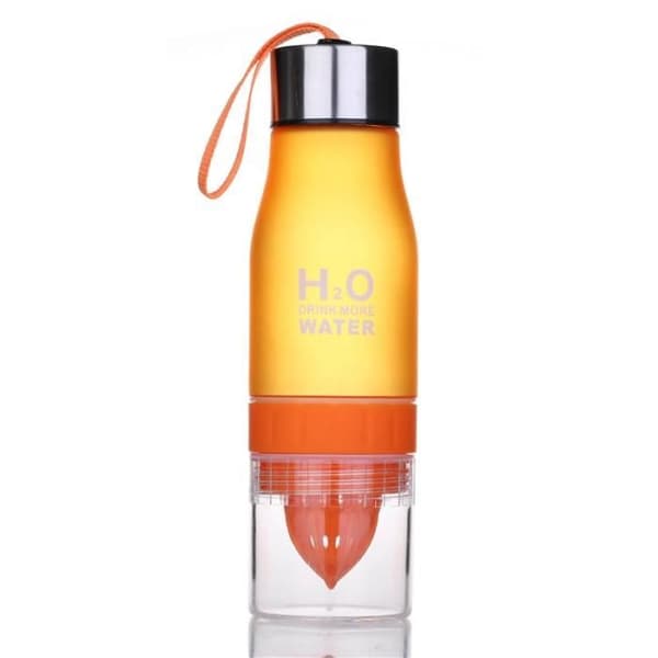 Isolerad flaska - 650ml - Infuser - Orange - Plastik Apelsin