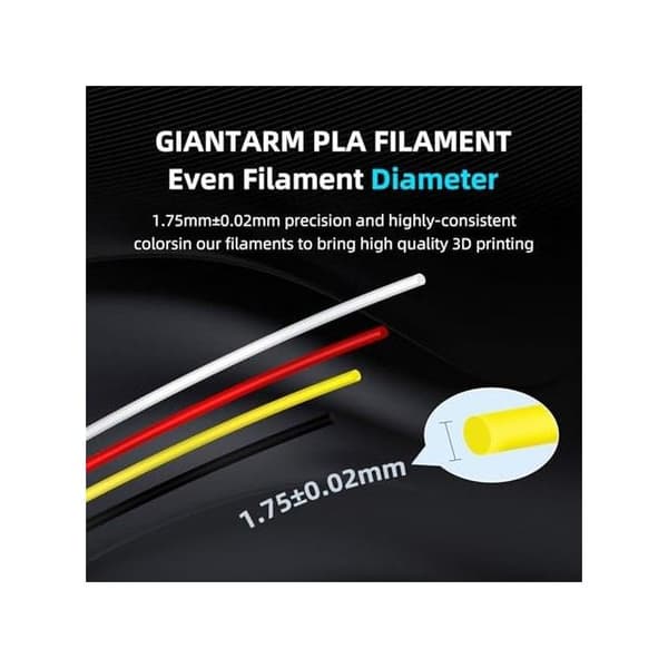 Filament PLA - GIANTARM - 1kg - Hvid - 1,75 mm - Temp. 180–210°C