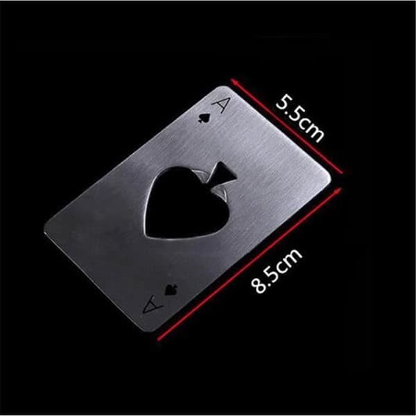 Øl-Åbner - Vin - Poker A - Rustfrit Stål - 8.5cm x 5.5cm - 1 stk.