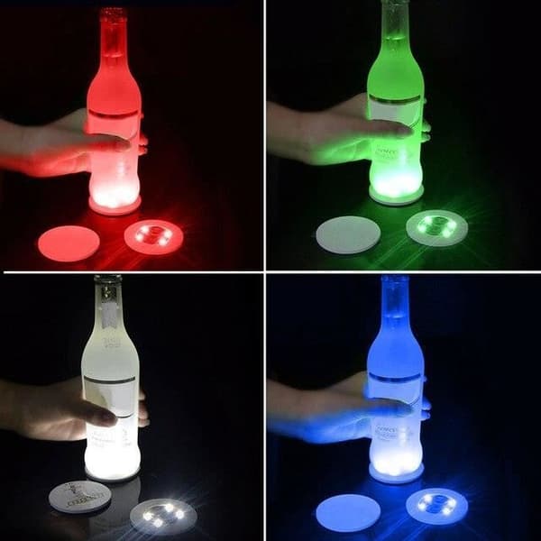 LED-underlag - YWEI - grøn - Mini lysende - 10 stk. - til bar og fest grön