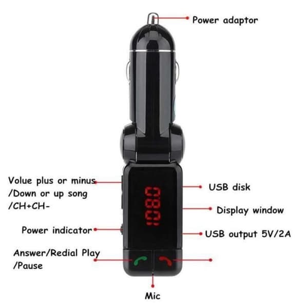 GB07754-LCD Bluetooth langaton auto FM MP3 A2DP stereo musiikkisoitin USB-lataus handsfree ISO An